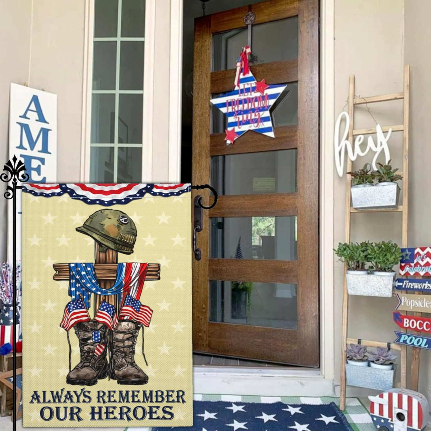 Memorial Day Patriotic Garden Flag 12x18 Inch Double Sided 4th of July Flags for Outside Independence Veterans Day Flag Outdoor House Yard Holiday Decoration Garden Flag, Black - Image 7