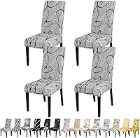 Vista 64 de JQinHome 6 fundas protectoras para sillas de comedor, de alta elasticidad, extraíbles y lavables, para el hogar, fiesta, hotel, ceremonia de boda
