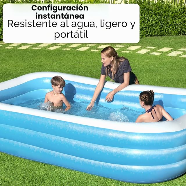 Foto 3 de 8 de Bestway® 10' x 6' x 22"/3.05m x 1.83m x 56cm Blue Rectangular Family Pool
