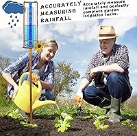 Vista 5 de Pluviómetro para exteriores, a prueba de congelación, capacidad de 7 pulgadas, pluviómetro desmontable con estaca para patio, césped y jardín