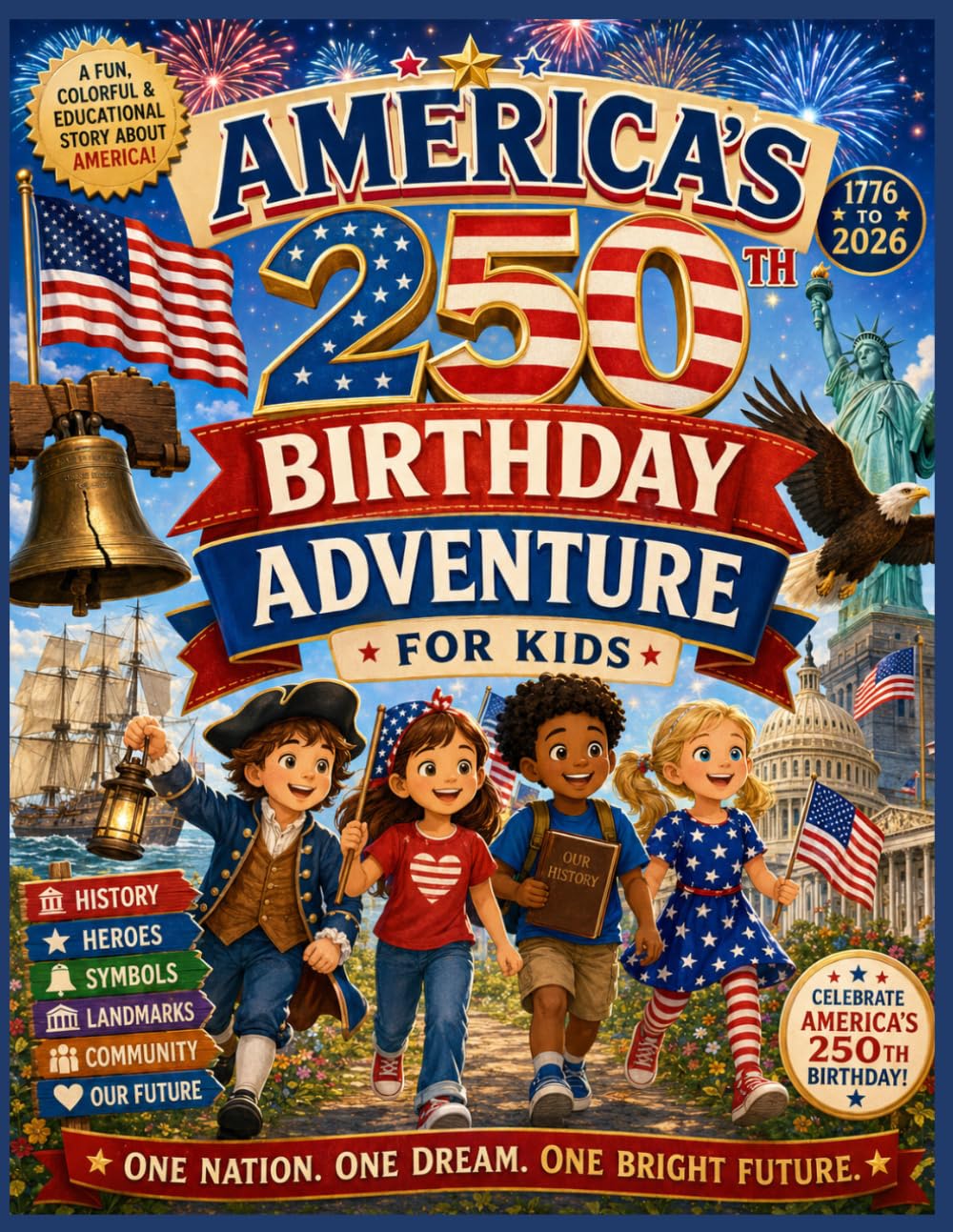 America’s 250th Birthday Adventure for Kids: A Fun Patriotic Storybook About Freedom, Heroes, Symbols, History, and the Big 2026 Celebration