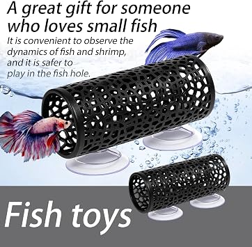 2Pcs Betta Fish Accessories, Fish Tank Accessories, Black Aquarium Decorations for Betta Fish Tanks, Safe Resting Spots to Enhance Natural Behavior, Easy to Install and Maintain