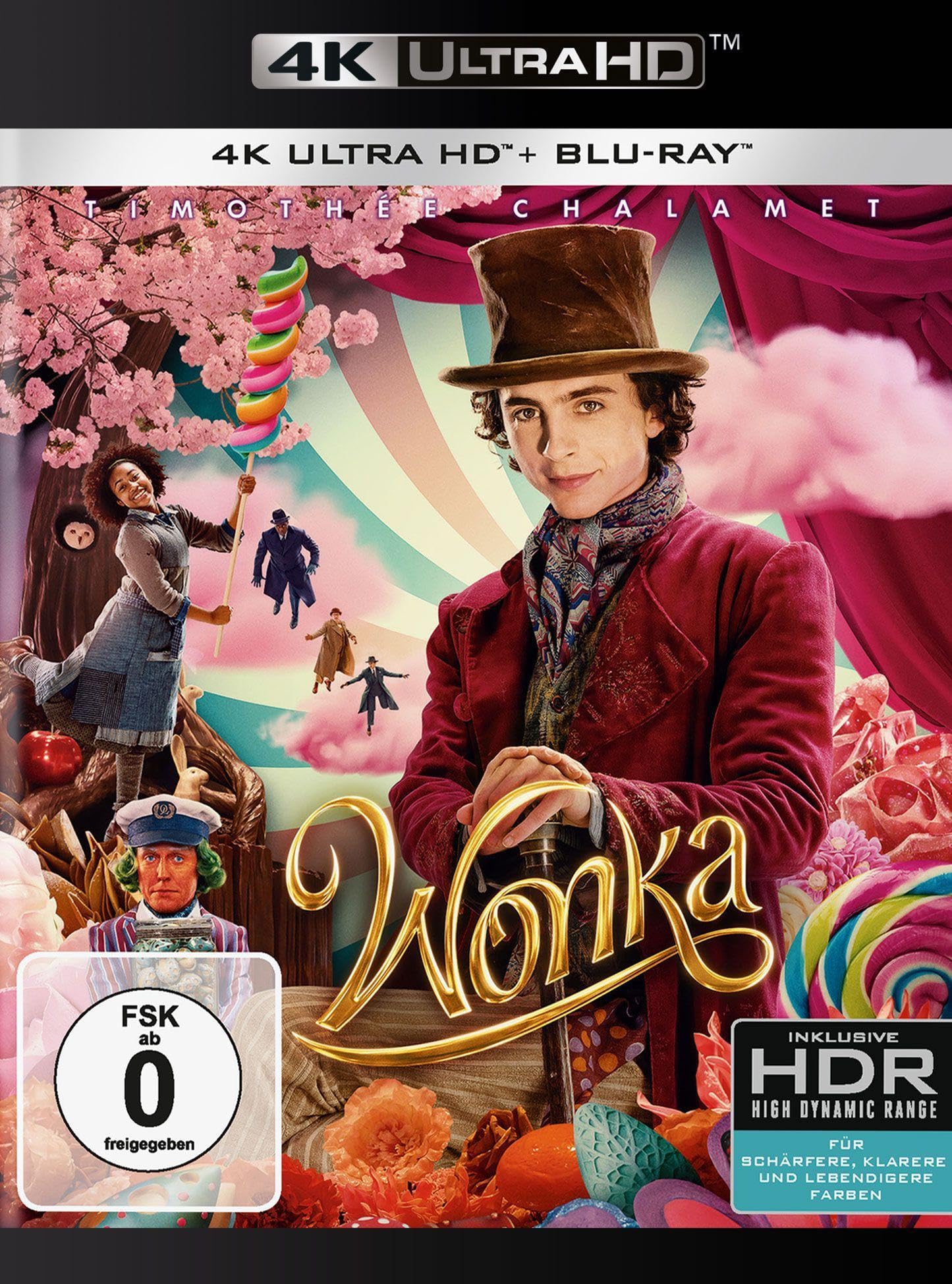 Wonka 4K Ultra HD Blu-ray película en formato físico con imagen UHD y extras