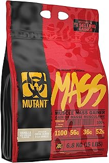 MUTANT MASS Weight Gainer Protein Powder with a Whey Isolate, Concentrate, and Casein Protein Blend, High-Calorie Shake, 6.8 Kg, Vanilla Ice Cream