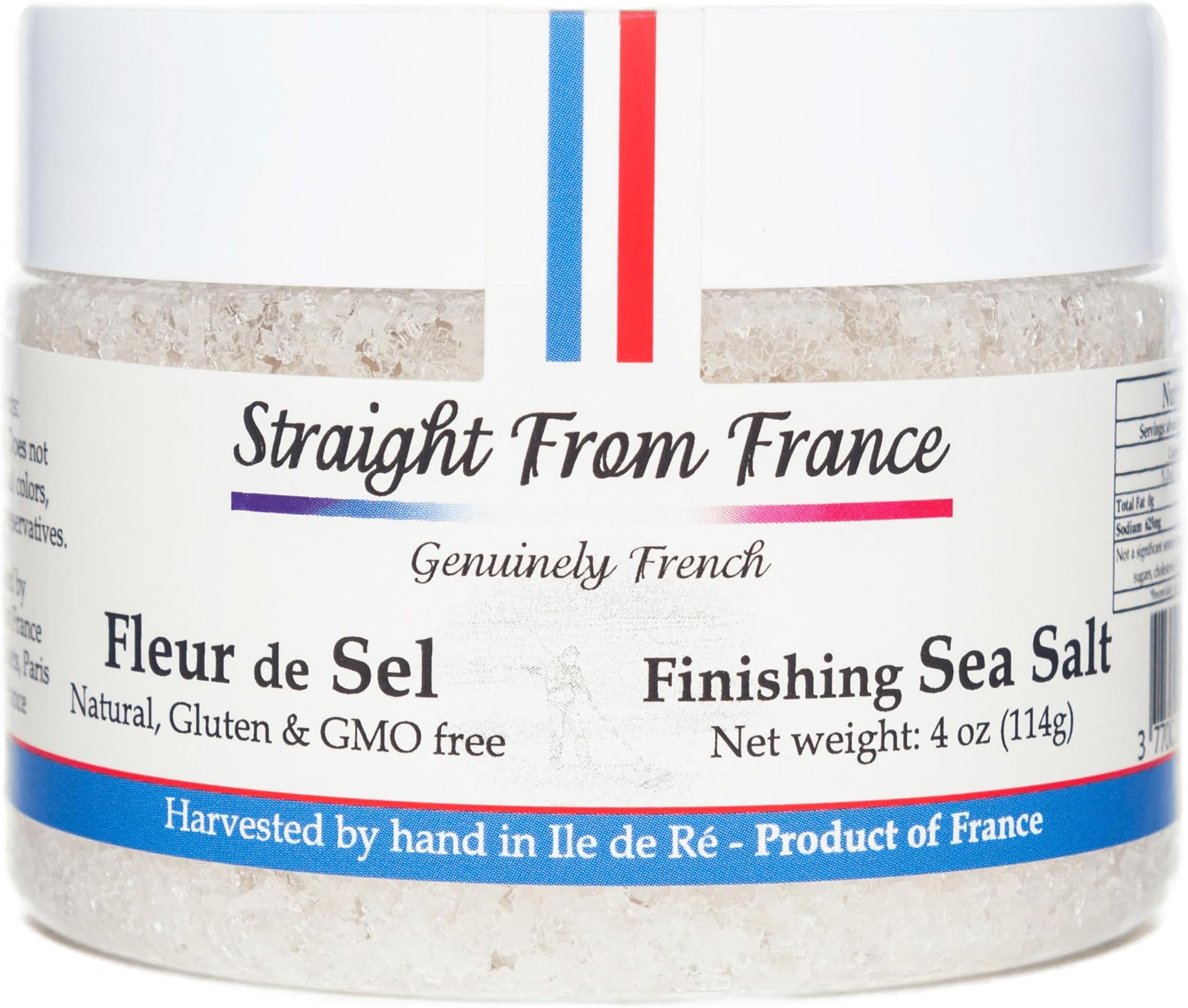 Authentic French Fleur De Sel, Unrefined Hand Harvested Finishing Sea Salt Rich in Minerals and Electrolytes 4 Oz