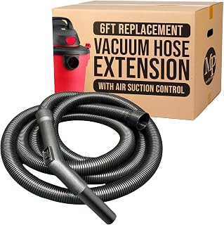 MP Maresh Products Vacuum Hose Extension Replacement, 6ft x 1-1/4inch Hose | 2 1/4in Outside Diameter, Compatible with Shop Vac & Ridgid Wet Dry Vacuum Cleaner, Flexible Hose with Air Suction Control