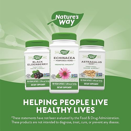Miniatura 6 de Natures Way Echinacea Purpurea 1200 mg por porción 180 VCaps