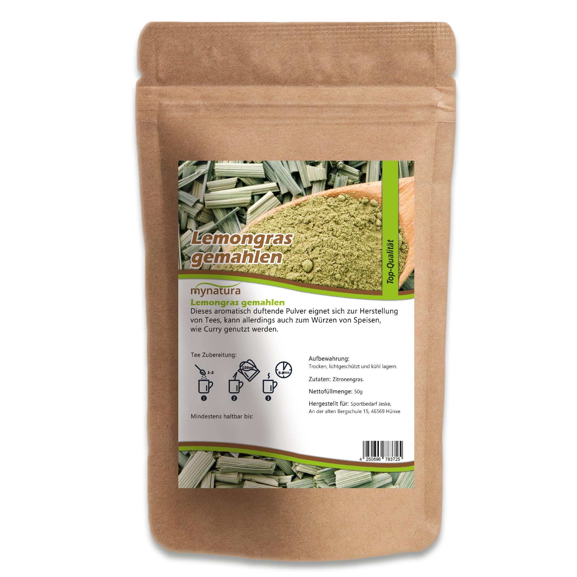 Mynatura Lemongras gemahlen | Zitronengras | Für Smoothies und Shakes | Lemon | Vegane Ernährung | Zitrone
