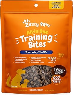 Zesty Paws Training Treats for Dogs & Puppies - Dog Treats for Training - Healthy Dog Chews for Hip, Joint & Muscle Health - for All Breeds and Ages - Bacon Flavor - 12oz