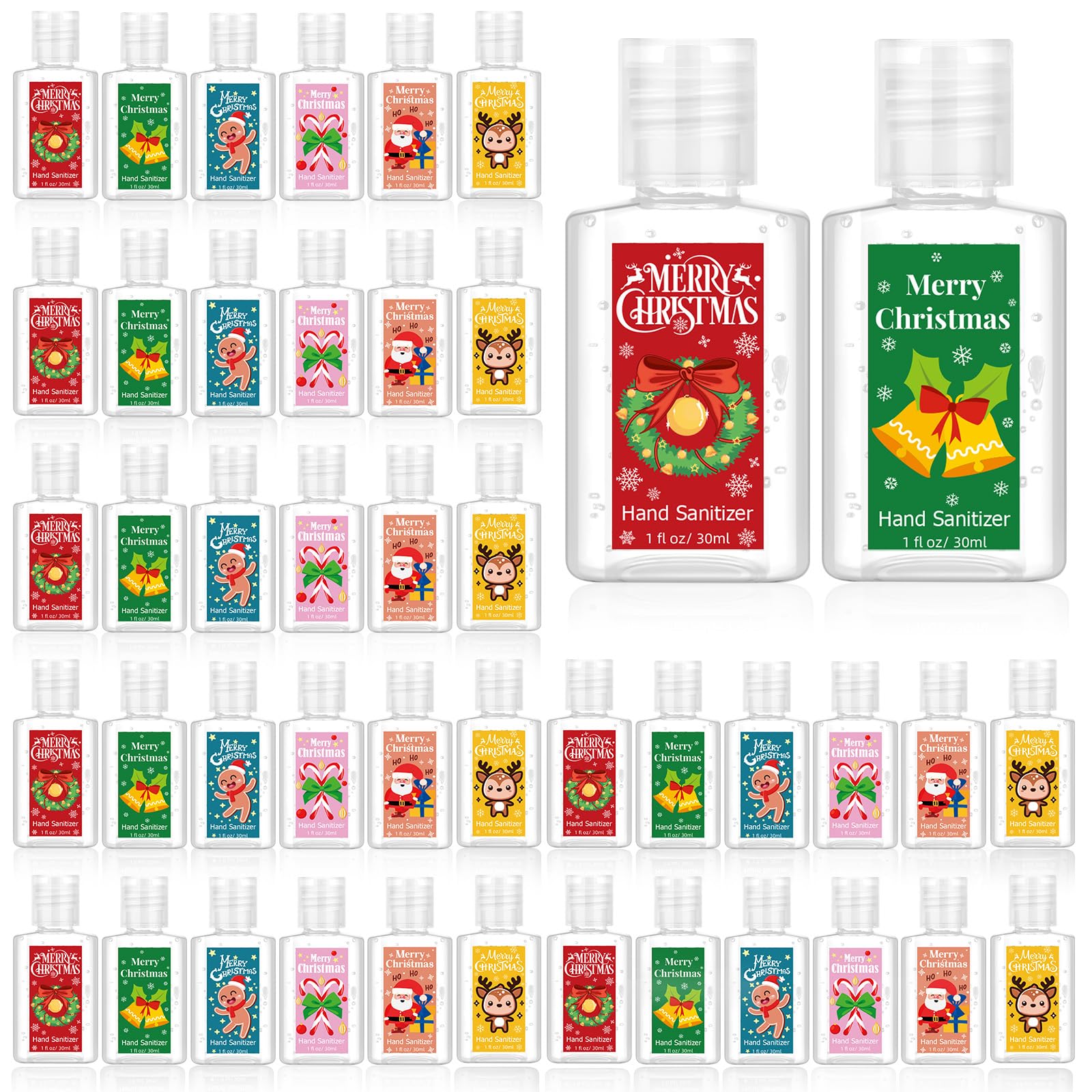 Frienda 24 Pack Christmas Mini Hand Sanitizer Bulk Travel Size 1fl oz