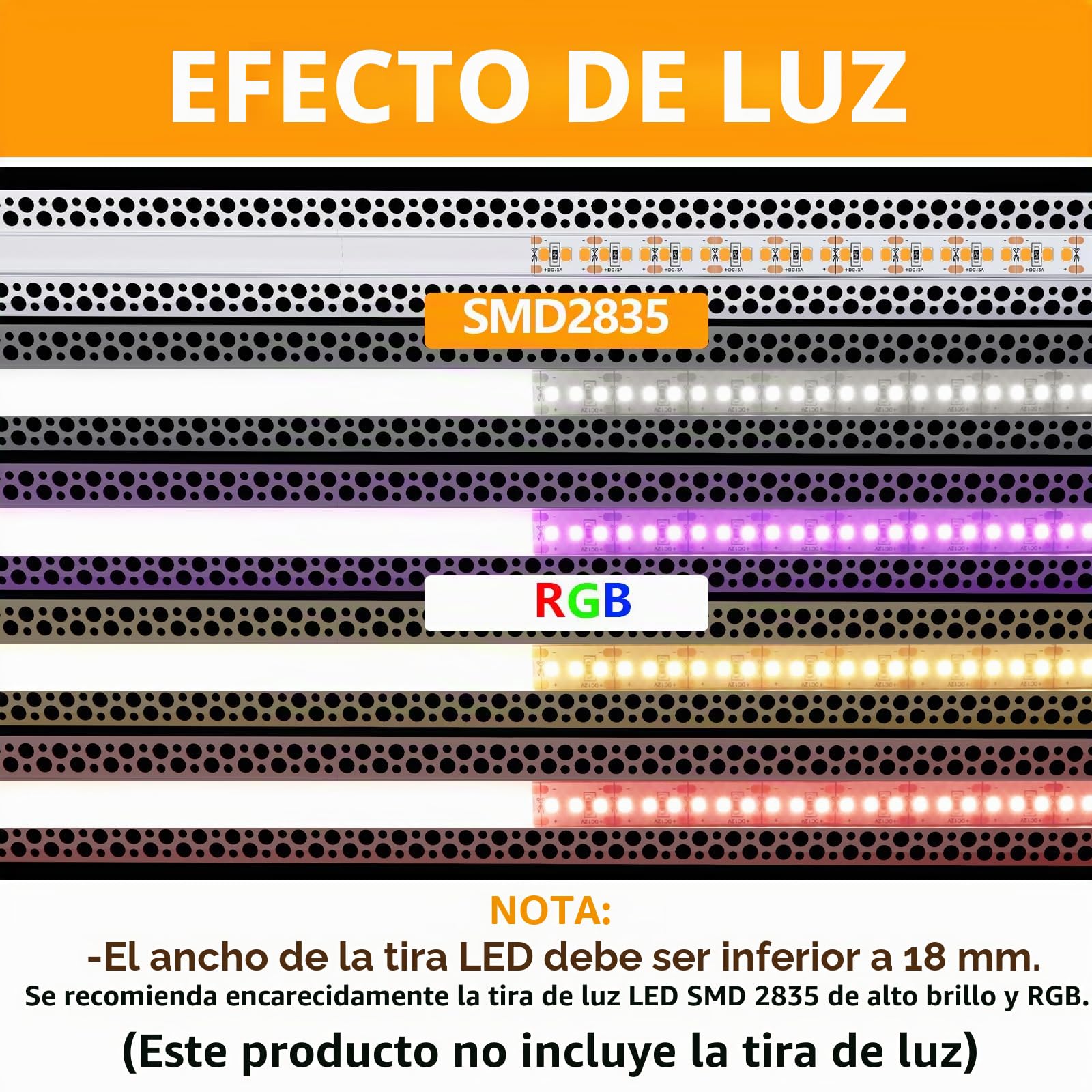 Angdarun LED profesional para tiras de 18 mm, paquete de 10 x 1 m, difusor de pared y techo, cubierta LED, difusor Philips Hue Strip