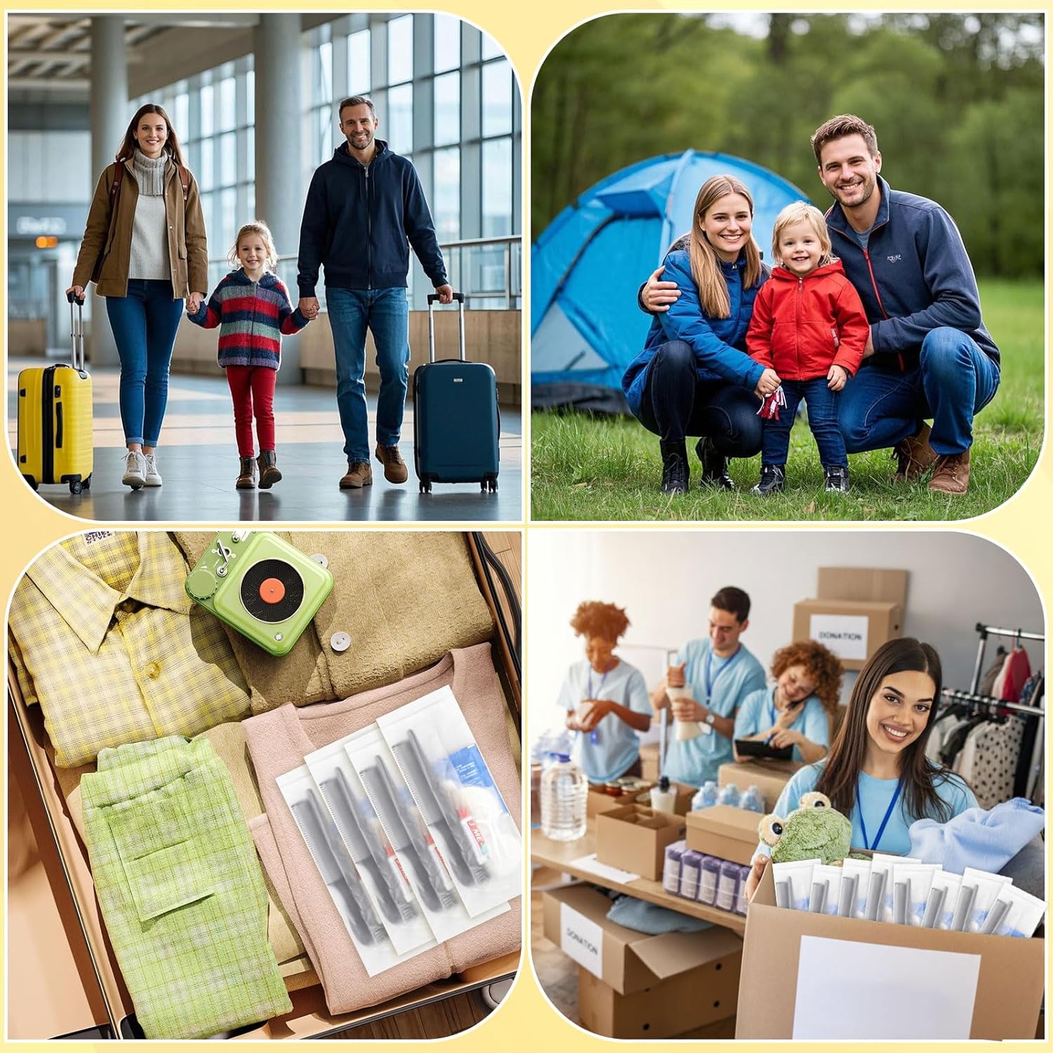 Hygiene Kit, Hygiene Kit Bulk, Individually Packed, The Travel Hygiene Kit is Fully Equipped and Clean and Hygienic, Convenience Kits Suitable for Hotel, Camping, Home, Travel (100-PACK)