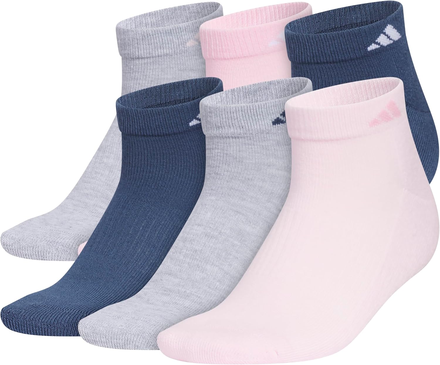 adidas Women's Athletic Cushioned Low Cut Ankle Socks (6 Pairs) Durable & Comfortable