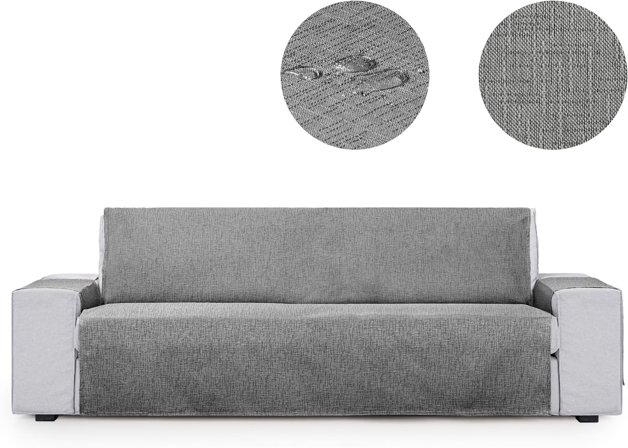 Eysa Genna Practical Stain Resistant Sofa Cover 2 Seater Grey