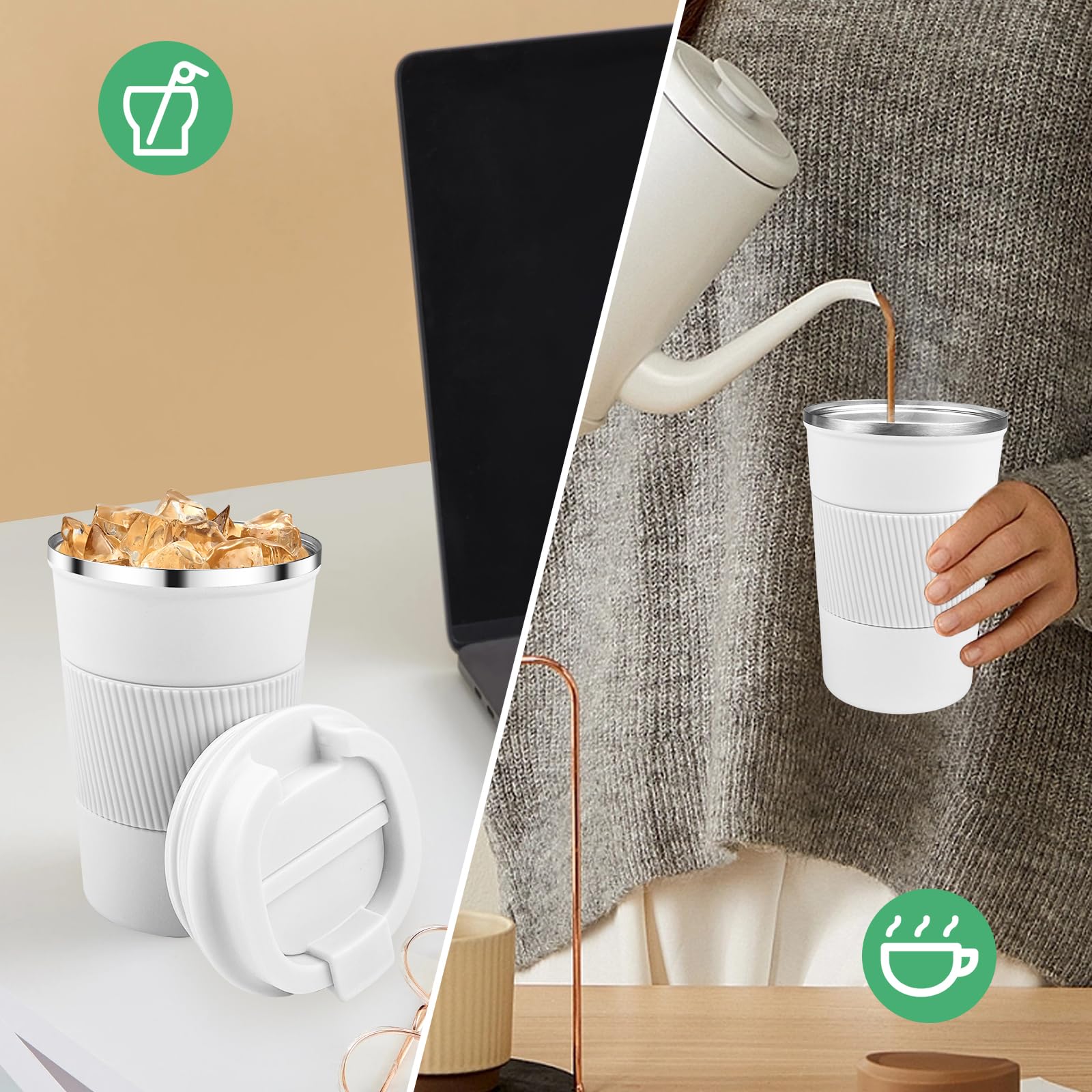 Relota Isolierbecher 380ml Blau - Edelstahl Thermobecher Auslaufsicher