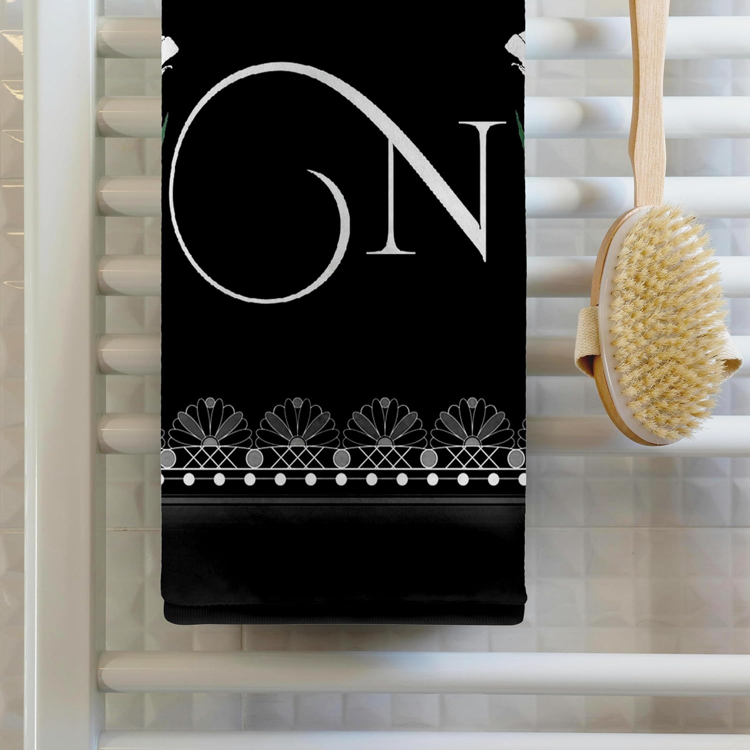 3dRose Monogram - N 22x30 Bath Hand Pool Towel