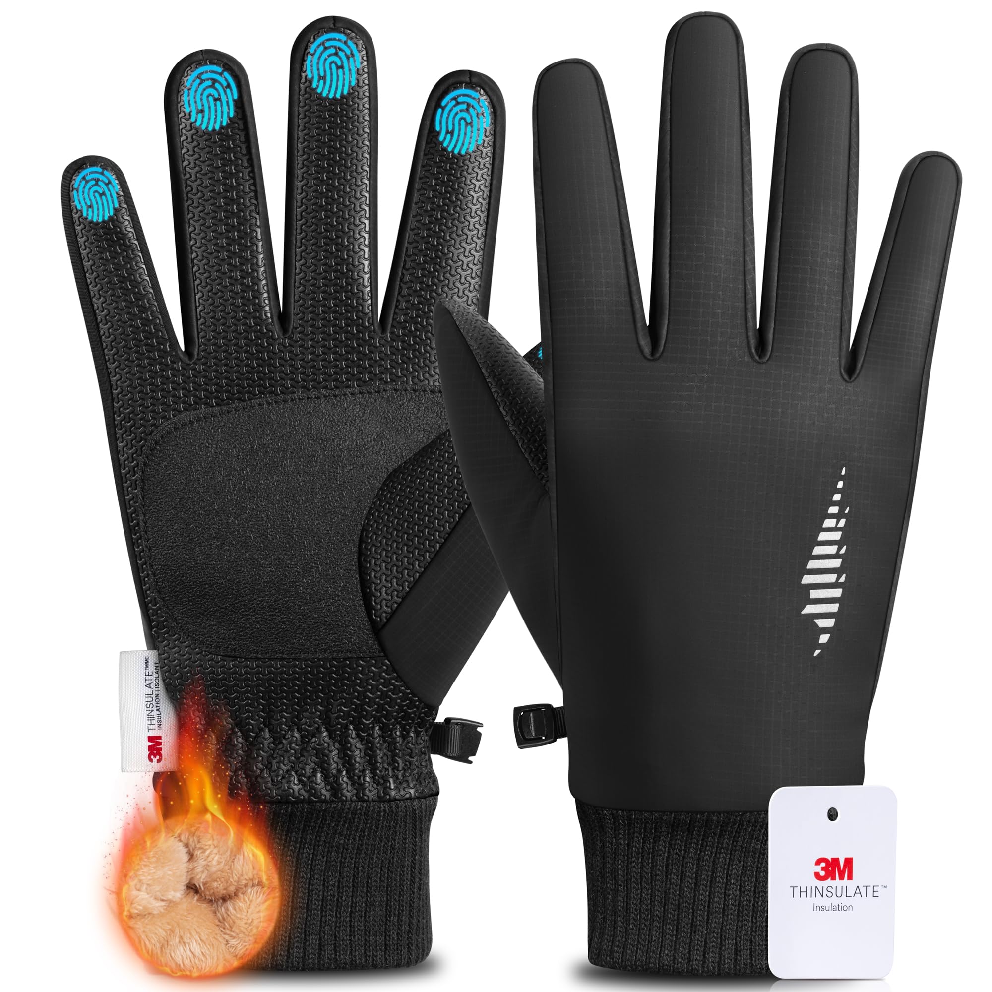 rivmount Winter Waterproof Ski Snow Warm Gloves for Women Men, Windproof Cold Weather Thermal with Touchscreen Fingers, for Running Driving Cycling Hiking Biking Outdoor Sports Daily Work