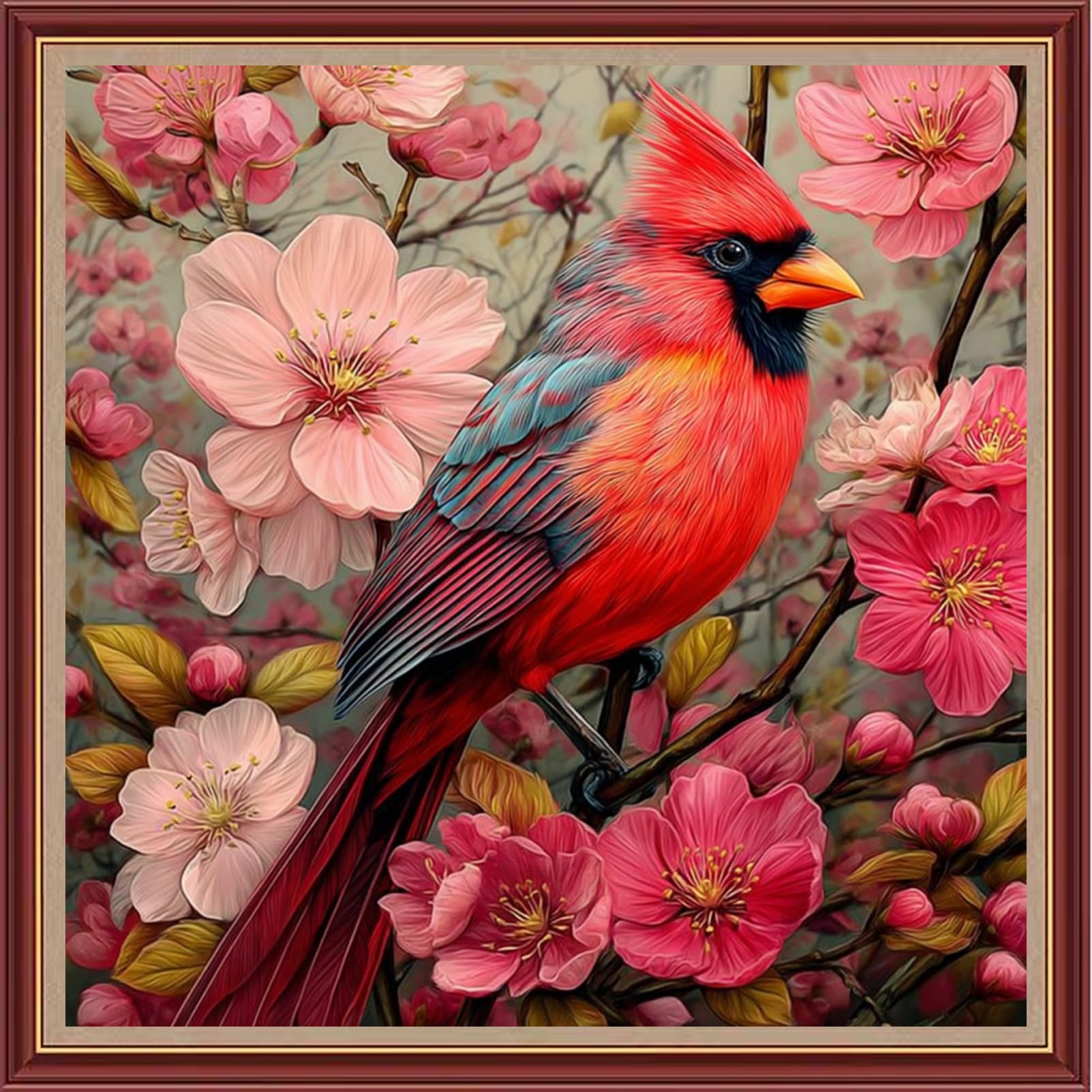 Dooxvey Cross Stitch Kits for Adults Beginners,Full Range of Cross-Stitch Stamped Kits Needlepoint Kits for Beginners Embroidery Kits 11CT Cross Stitch Patterns-Flower Bird 18x18 inch