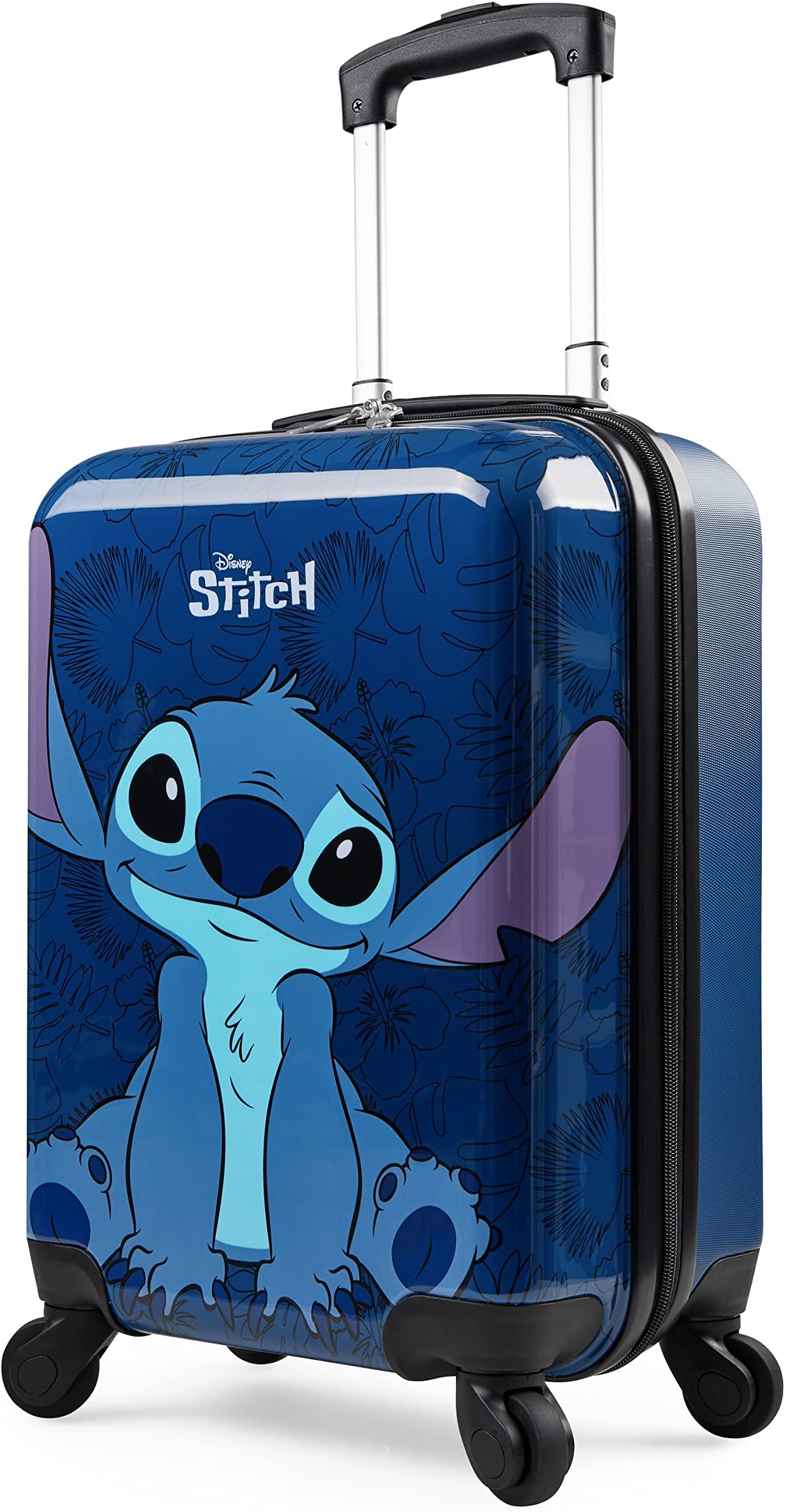 Stitch Suitcase Set or Individual, Hard Shell Suitcase with Wheels 28L, 50L or 91L, 4 Wheels (Navy Stitch Small)
