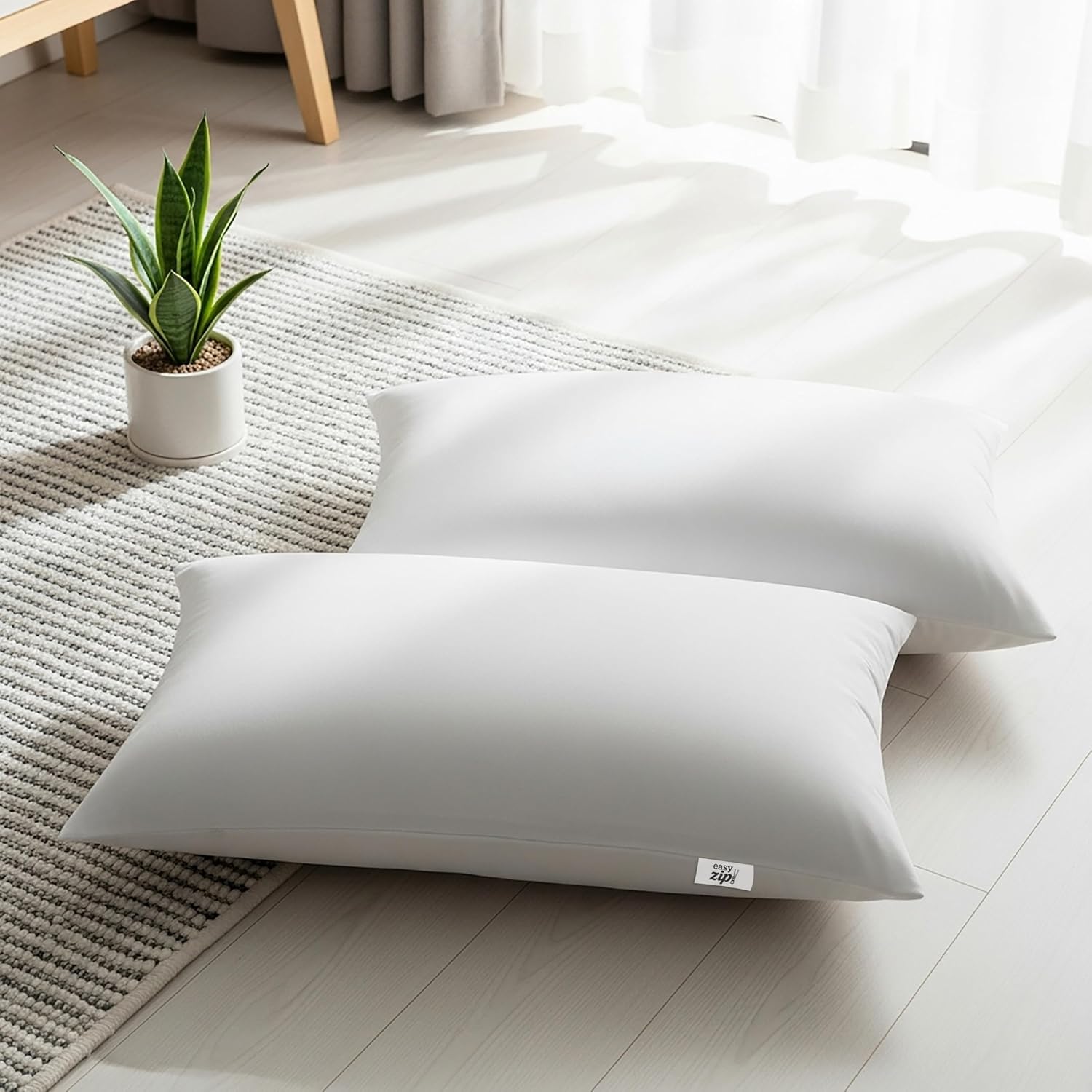 Luxury 400TC 100% Cotton Pillowcases | Set of 2 Soft, Smooth & Breathable Pillow Covers | Hotel Quality, Easy Care & Long-Lasting Comfort 20x36 Inch - White