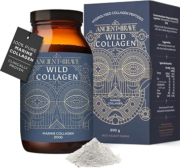 Wild Collagen 200g - Wild Caught Marine Collagen Powder Supply - 100% Hydrolysed Collagen Peptides Fish - High Protein, Fasting, Keto - Beauty, Skin, Hair & Nail Bottle