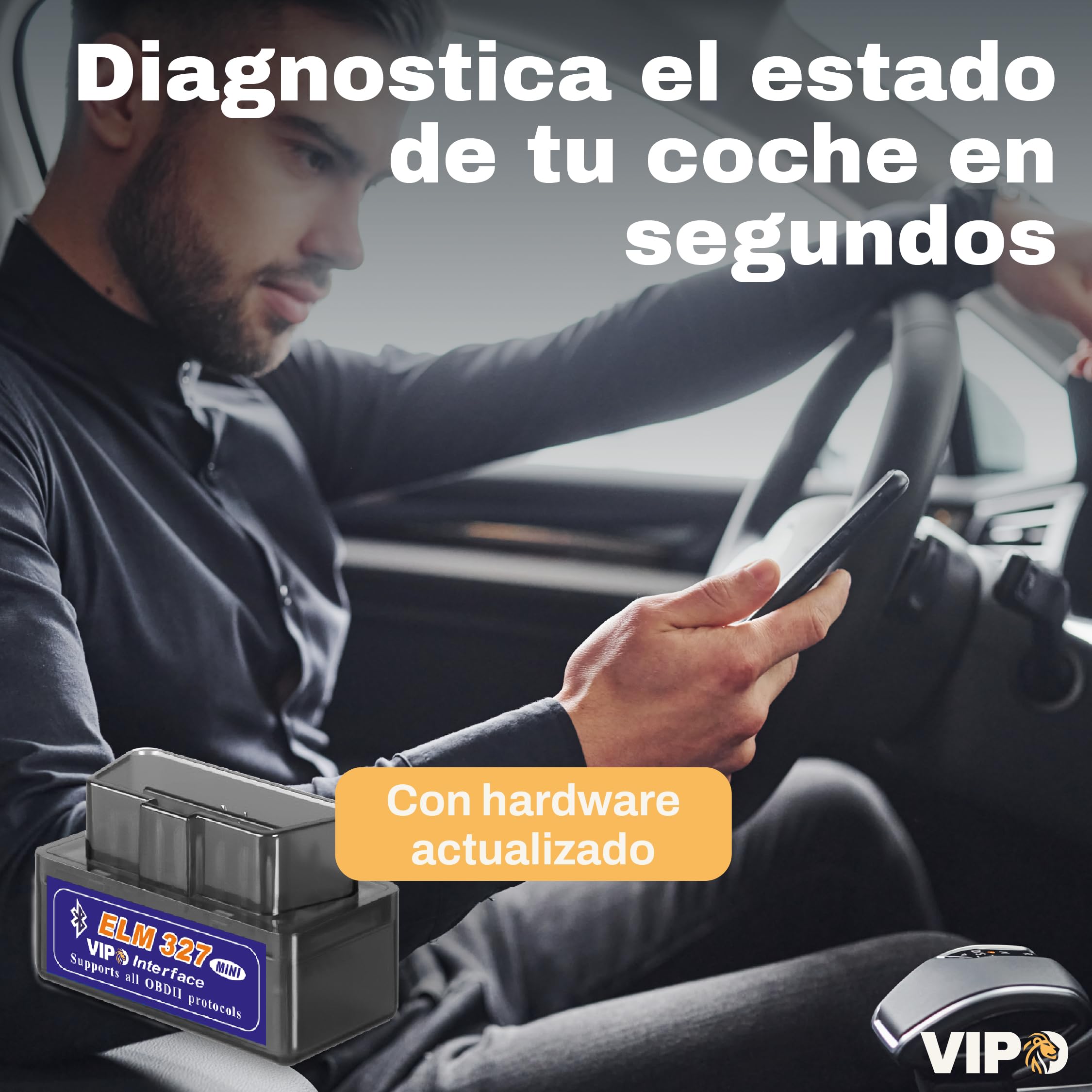 VIPO OBD2 Diagnosis de Coche Multimarca | Escáner ELM327 Original | Lector de Fallos y Errores del Motor | Herramienta de Análisis Compatible con Android y Windows — view 7