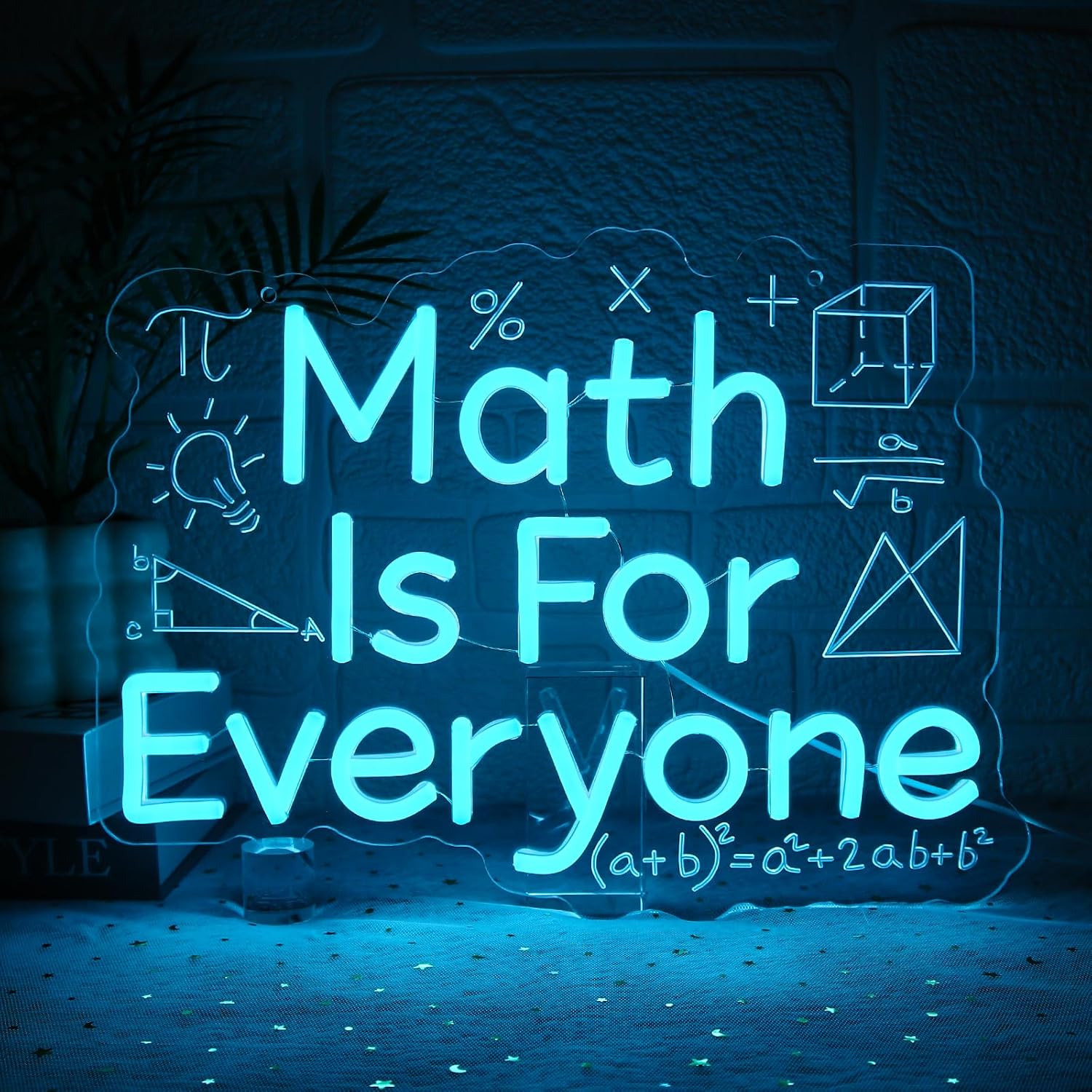Math Is For Everyone Neon Sign for Wall Decor Dimmable Led Sign