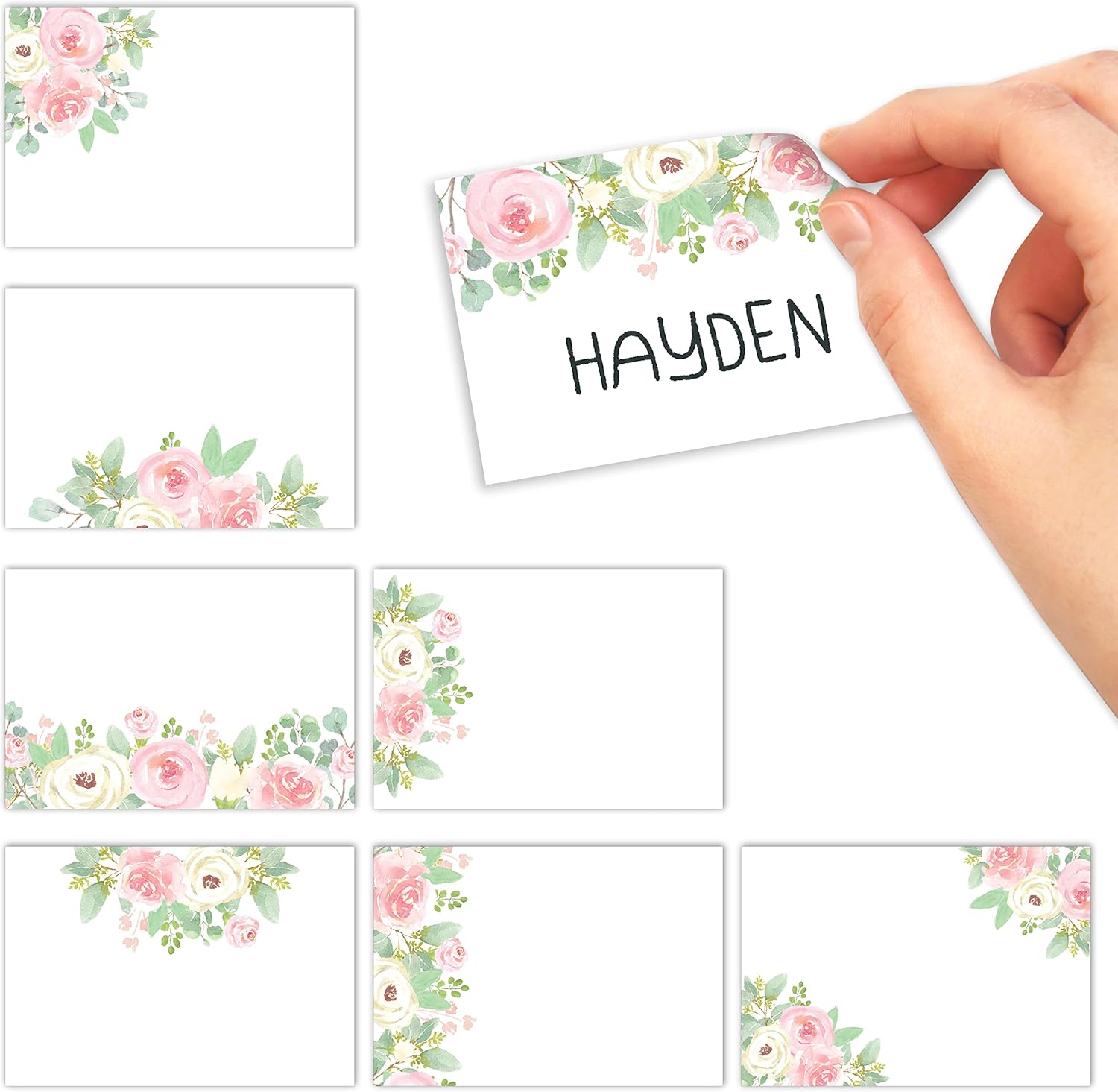 56 Floral Self Adhesive Name Tags Sticker Name Tags for