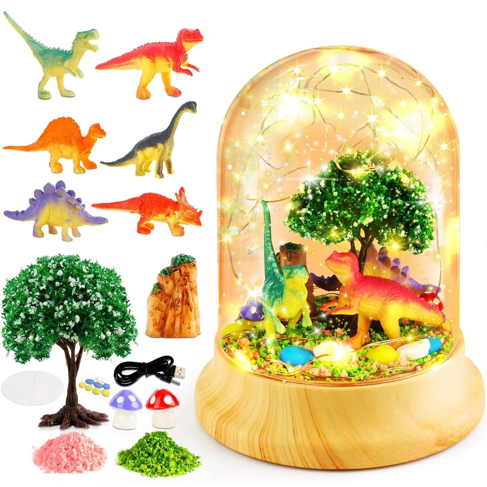 SunnyOceanMake Your Own Dinosaur Night Light Craft Kit, Creative Gifts for Boys and Girls Ages 3-12, Kids Birthday Christmas