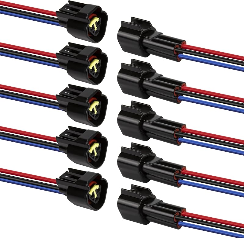 Conectores Elétricos Impermeáveis BFXM de 3 Pinos com Cabo 16 AWG – Conjunto com 5 Unidades