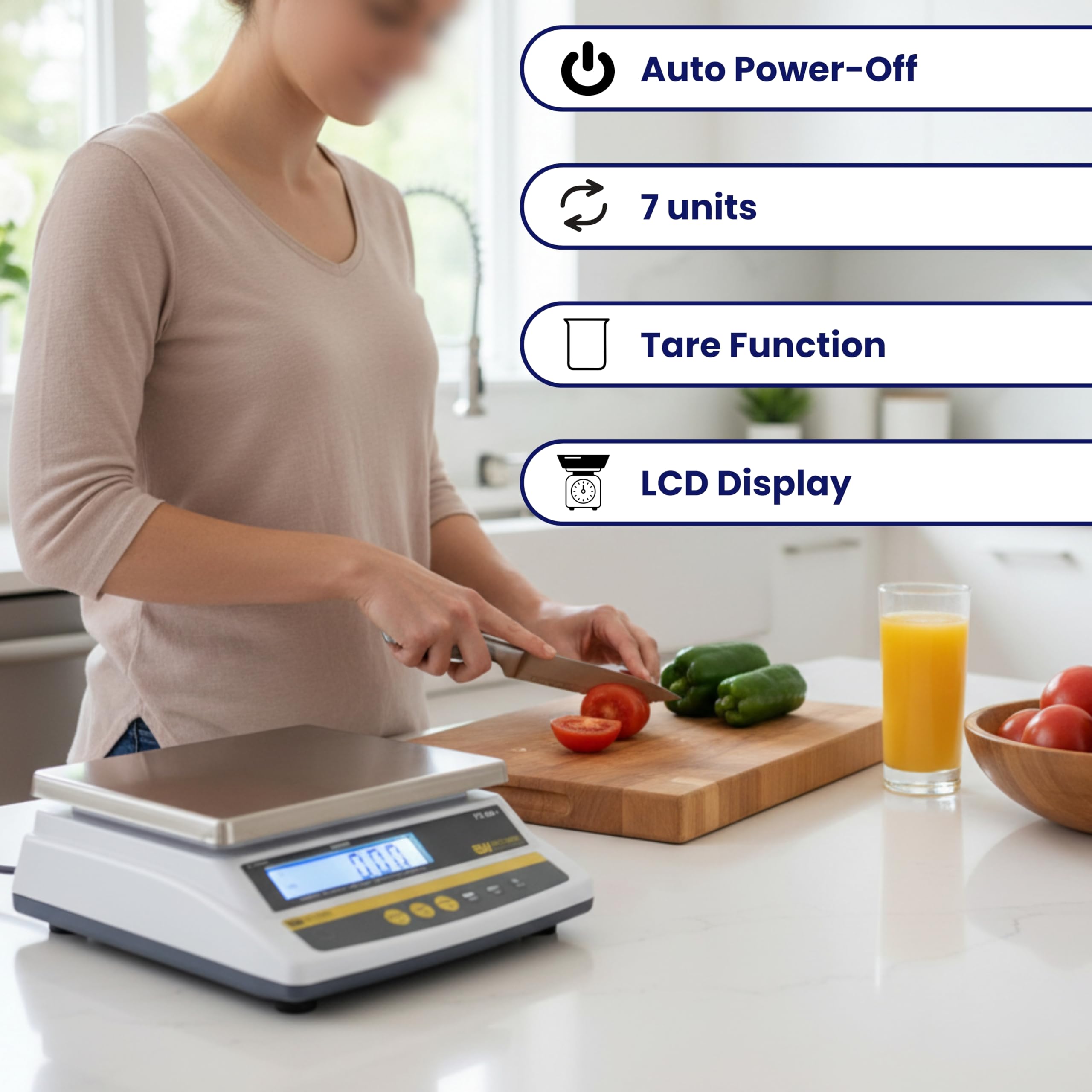 Aquos Báscula digital para alimentos, báscula de peso de cocina comercial con batería recargable, NTEP Clase III legal para el comercio grande, báscula de plataforma de acero inoxidable para hornear