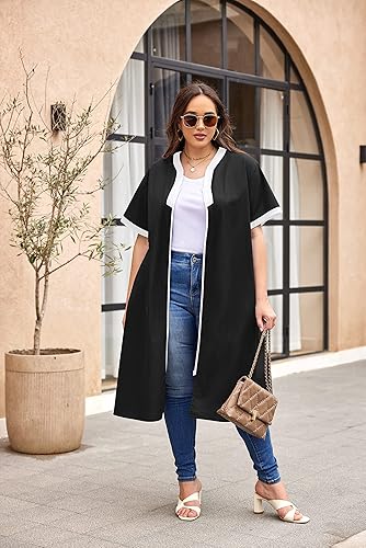 Miniatura 4 de Ekouaer Camisón Mujer Casas Cremallera Delantera Túnica Ligero Plumero Señora Floral Housedress Noche Casual con Bolsillo