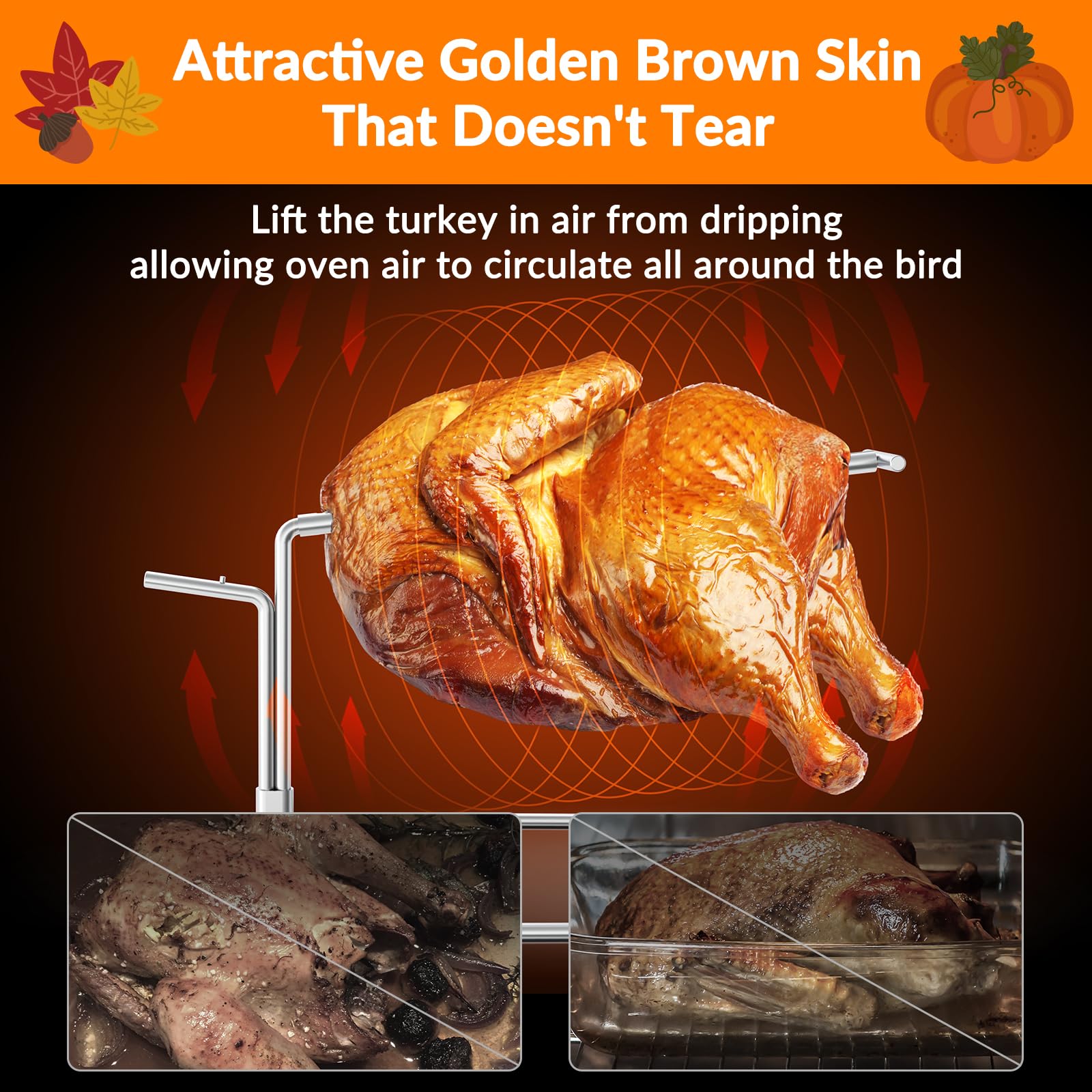 Snapklik.com : Turkey Breast Side Down Turkey Rack For Roasting Pan ...
