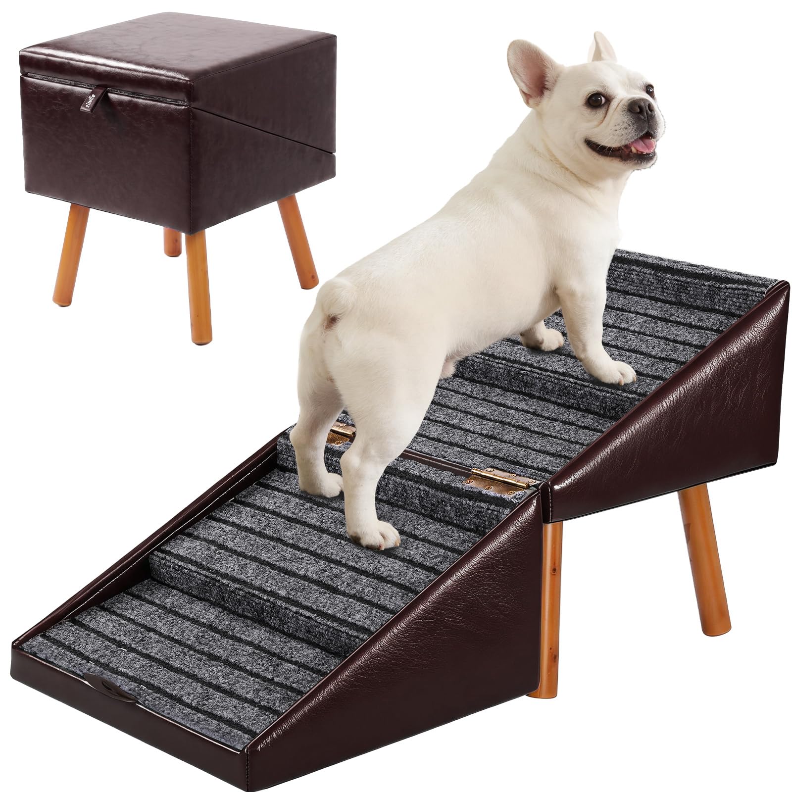 Dog Stairs for Couch Ottoman Dog Steps Faux Leather