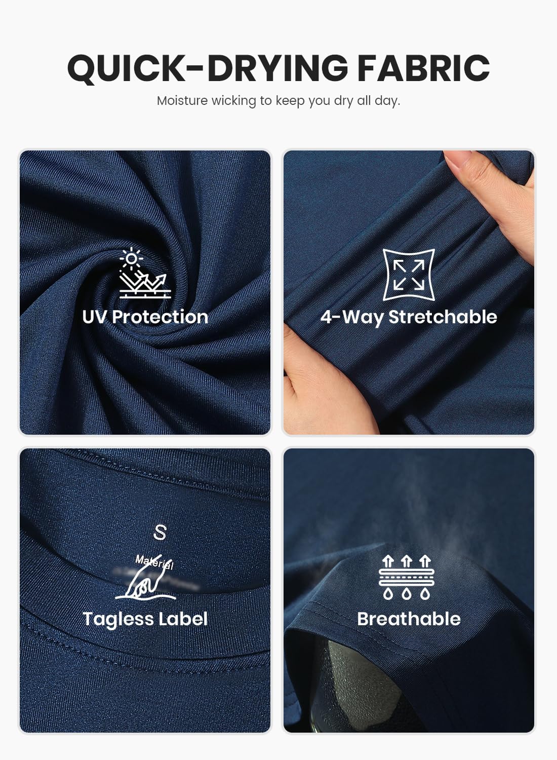 Star Vibe Women's Quick-Dry Short Sleeve Workout T-Shirt UPF 50+ Sun Protection Athletic Top for Yoga Gym Running 4 Pack - Image 4