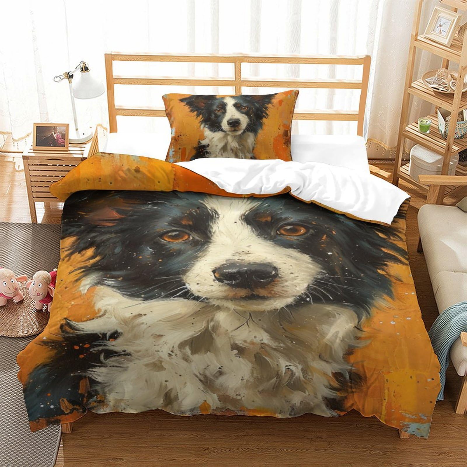 Housse de couette 3D Chien Berger Allemand : idée cadeau originale lit simple