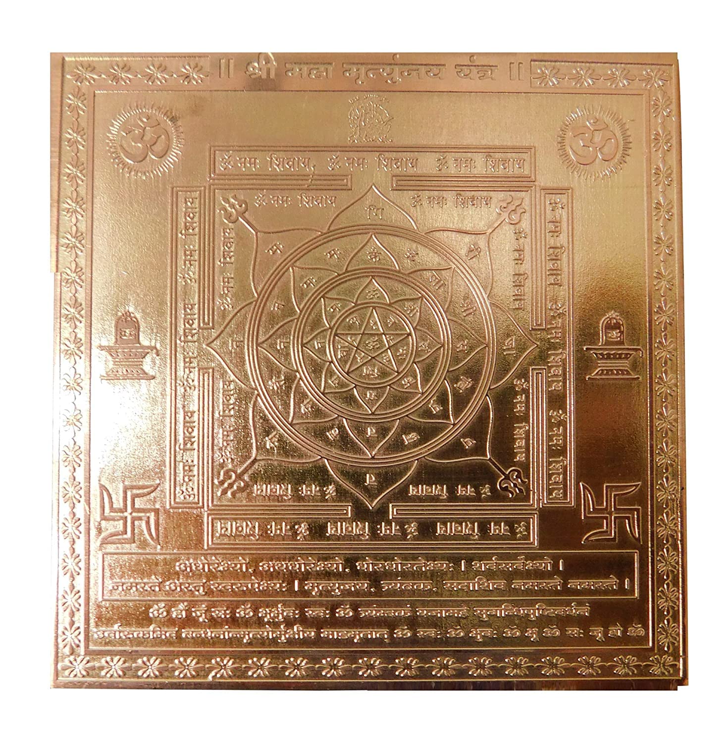 Yantra Heavy 22 Calibre de Cobre Auténtico Shree Mahamrityunjay para Meditación
