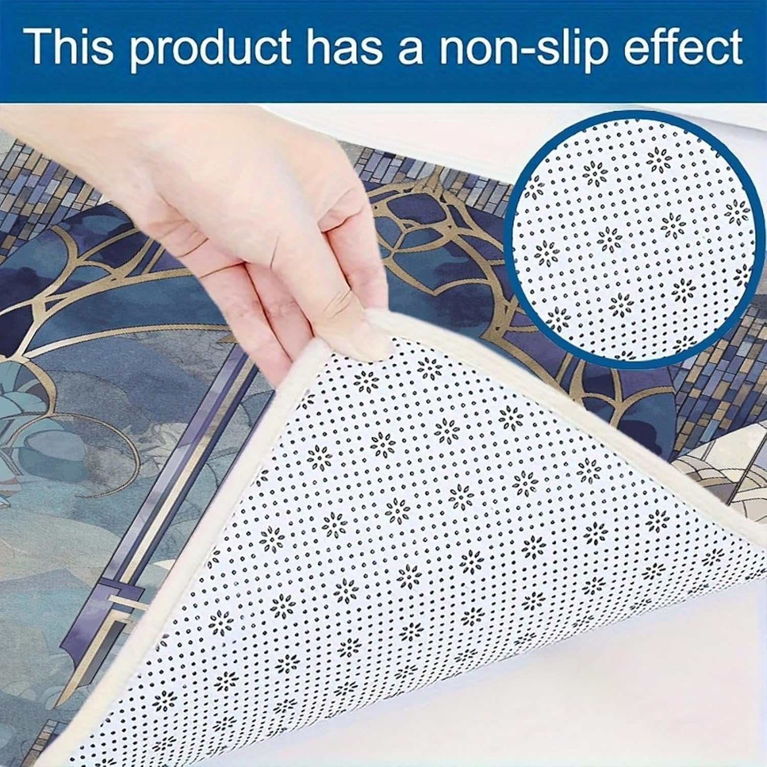 Gray and Purple Pattern Kitchen Mats with 2PCS Non-Slip Washable,Kitchen Rug Heavy Duty Durable, Floor Mats for Kitchen,Office,Sink,Laundry