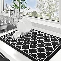 Vista 14 de WISELIFE Tapete de secado de platos súper absorbente, tapete de secado de platos grande para encimera de cocina, tapete de secado de platos fácil