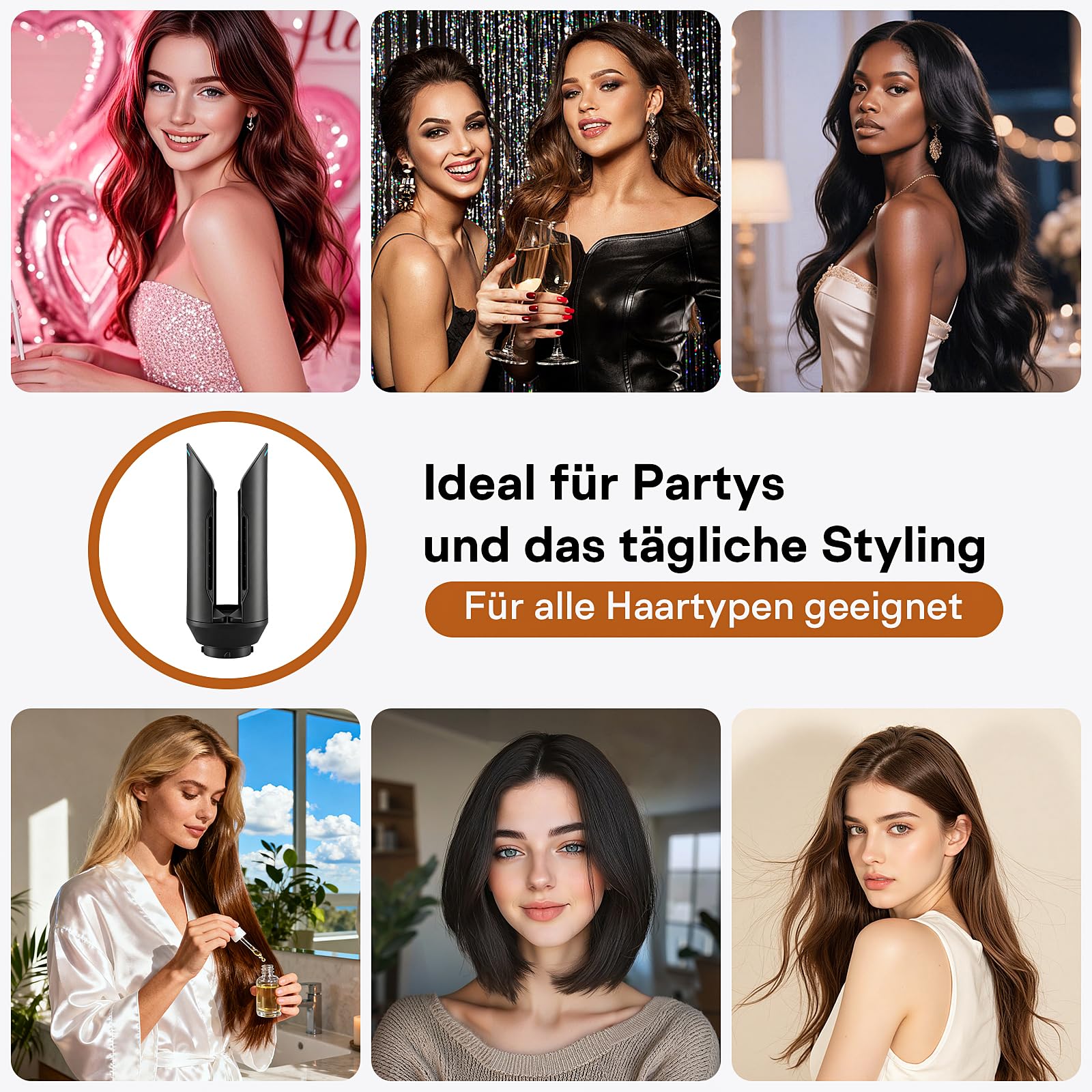 Glättungsdüse Aufsatz für Dyson Airwrap mit Modellen HS01/05/08, Schwarz | Glättet feuchtes, lockiges Haar für ein glattes, glänzendes Ergebnis und reduziert dabei Frizz
