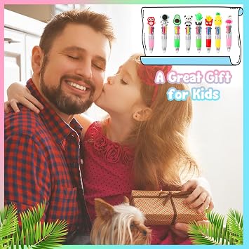 Multicoloured Pen, 15 PCS Mini Multicolour Ballpoint Pen 4-in-1 Kids Novelty Pens Multipack for Party Bag Fillers Office School Supplies