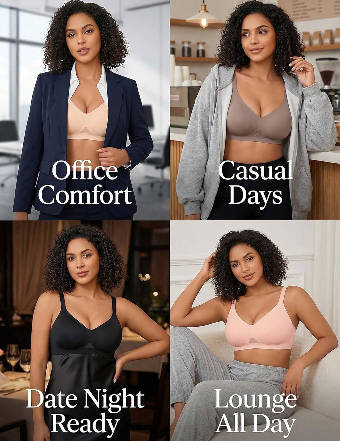 Avidlove Women's Seamless Wireless Bras with Soft Support Full Coverage Tshirt Bra for Women Everyday Bra Nude S - Image 6