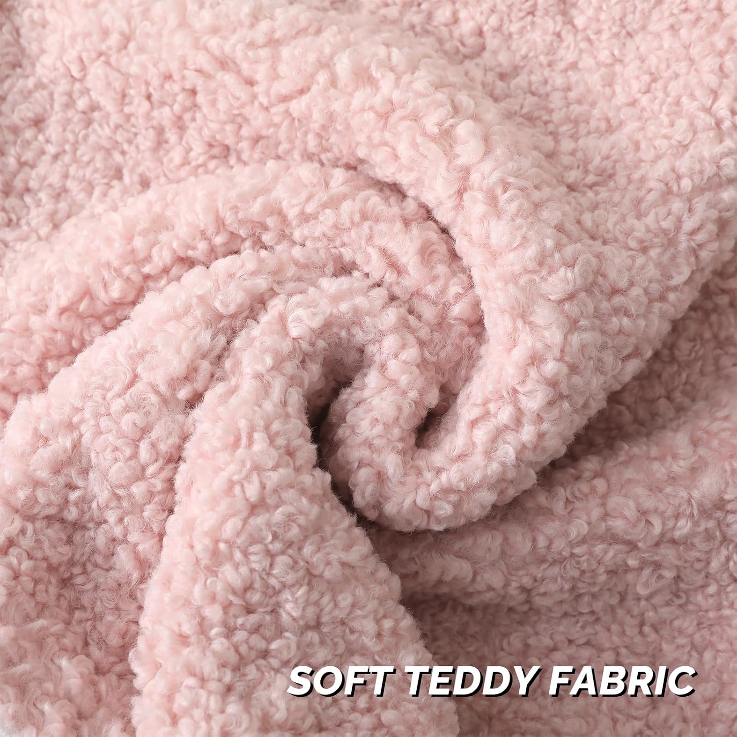 FUTEI Pink Throw Pillow Covers 26x26 Inch Set of 2,Furry Faux Fur Teddy Boucle Textured Cushion Covers,Soft Fluffy Decorative Pillow Shams,Home Decor for Couch Bed Living Room Office Teedy-pink 26" x 26" (Pack of 2)