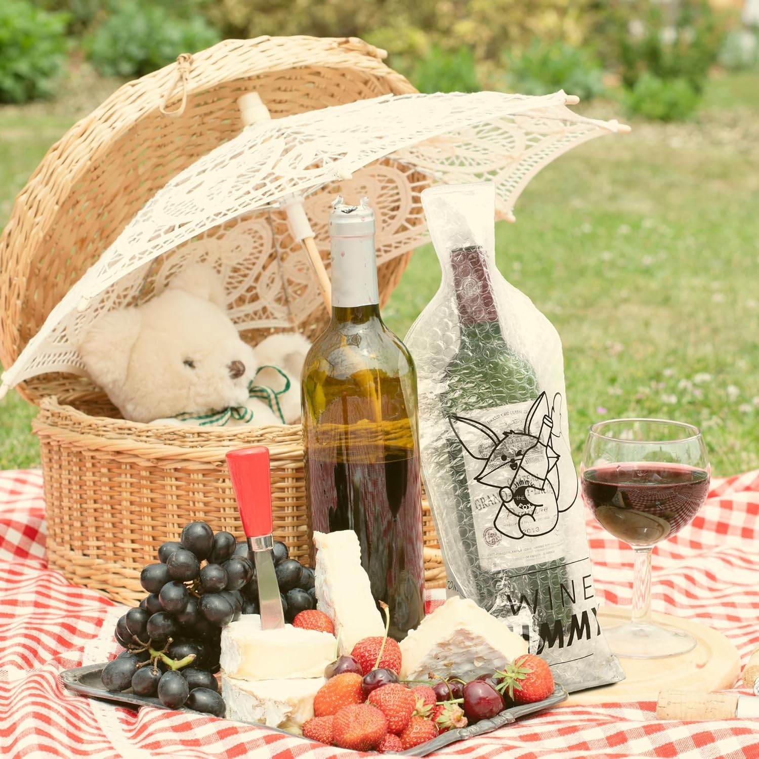 JIMMY THE FOX | Reusable Wine Bags for Travel | 6-Pack | Durable Triple-Layer Bottle Protector Sleeve | Leak-Proof & Impact-Resistant | Airplane & Cruise Luggage | Wine Lover Gifts - Wine Jimmy - Image 9