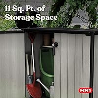 Vista 11 de Keter Patio Store - Cobertizo de almacenamiento para exteriores de resina, mide 4.6 x 2.5 pies, con paredes pintables y perforables