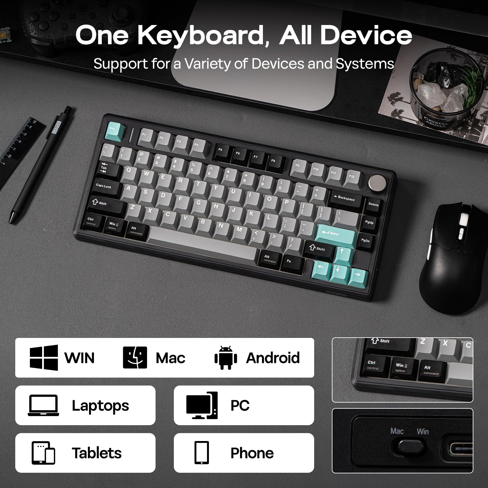 Amazon | EPOMAKER TH80 V2 75% ワイヤレスメカニカルゲーミング