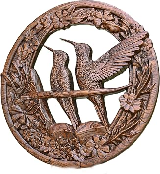Carved Wood Wall Art & Decor, Handcrafted Wooden Wall Art for Living Room, Driftwood Wall Decor Mural, Rustic Wood Wall Decor, Wall Sculpture Bird