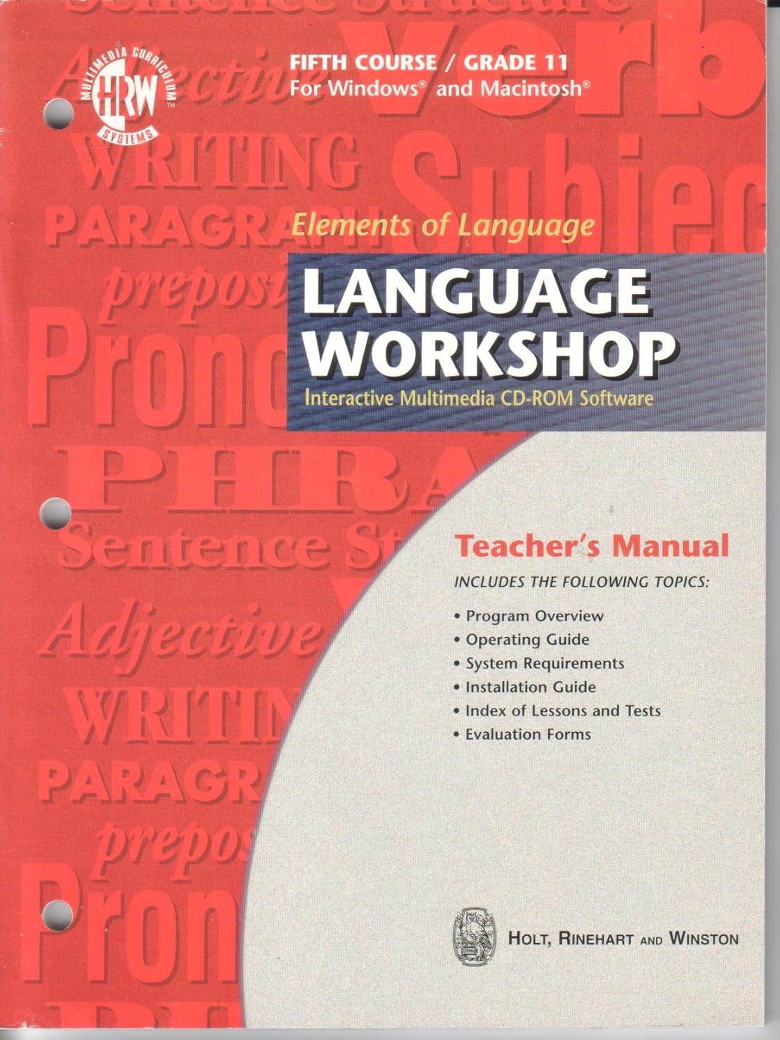 Elements of Language Fifth Course/Grade 11 Language