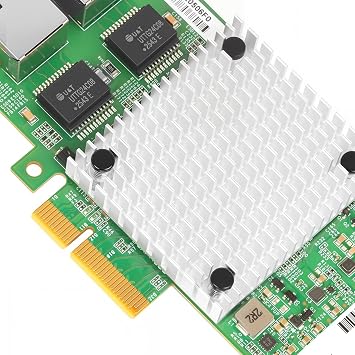 Vogzone 10Gb PCI-E NIC Network Card for Intel E610-XT2, 2.5GbE/5GbE/10GbE Copper Dual RJ45 Ports, with Intel E610-XAT2 Chip, 10GbE PCI Express 4.0 X4 Ethernet Adapter Support Windows/Linux/VMware