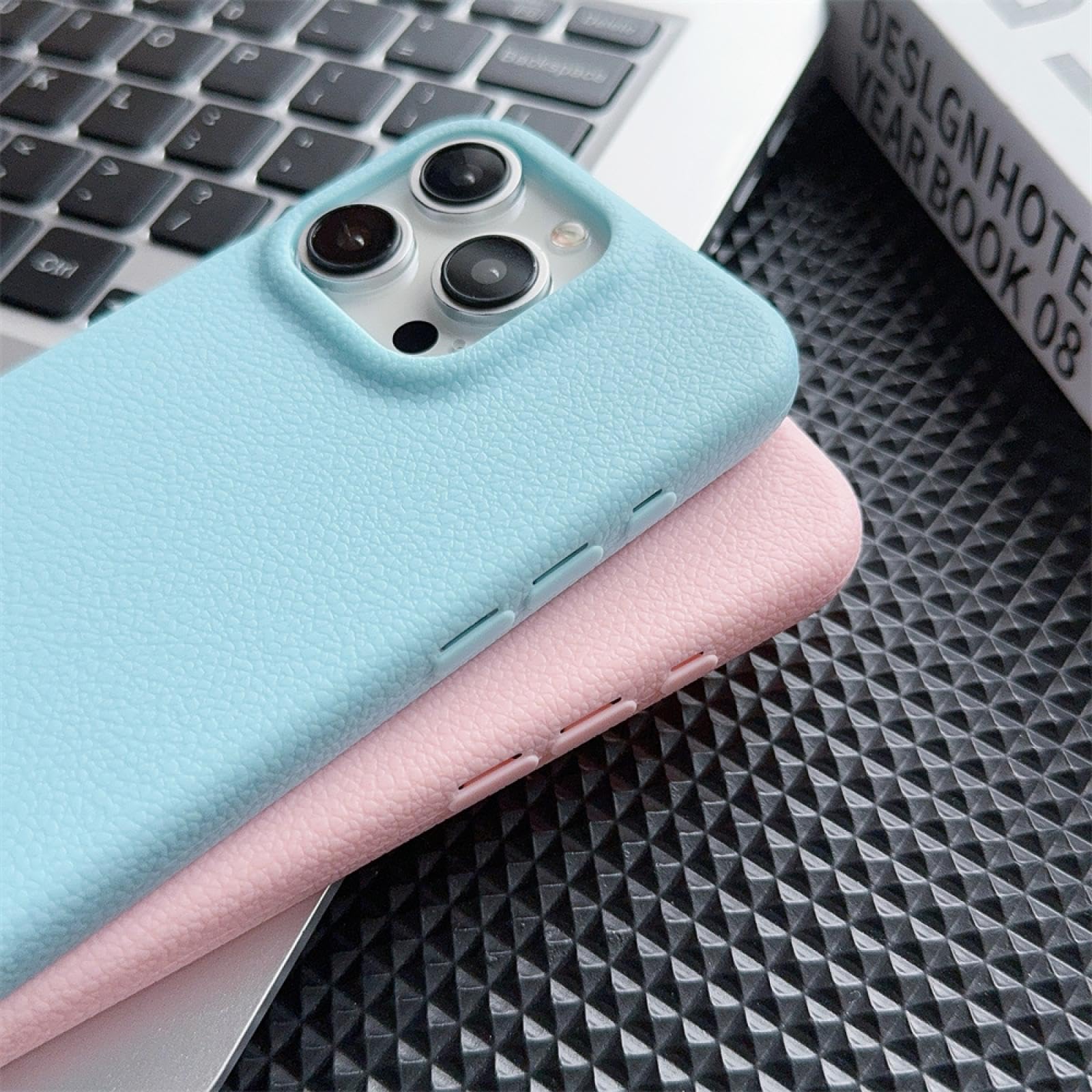 Amazon.co.jp: RNOZX iPhone 12用レザーカラー電話ケース 高級レンズ